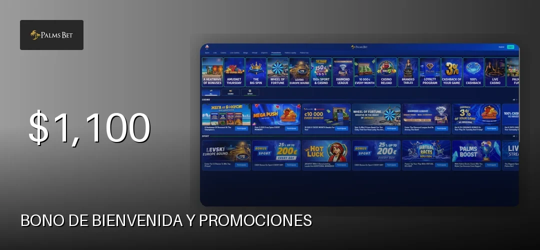 Bono de bienvenida y promociones